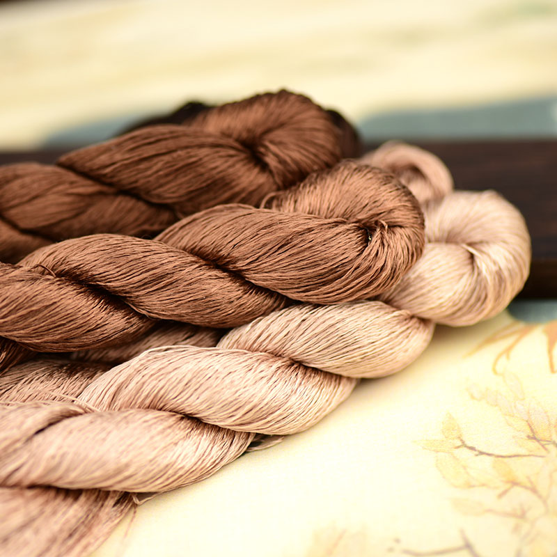 1pcs 100% silk thread hand embroidery embroider cross stitch 400m silk embroidery thread brown series 10 gradient colors