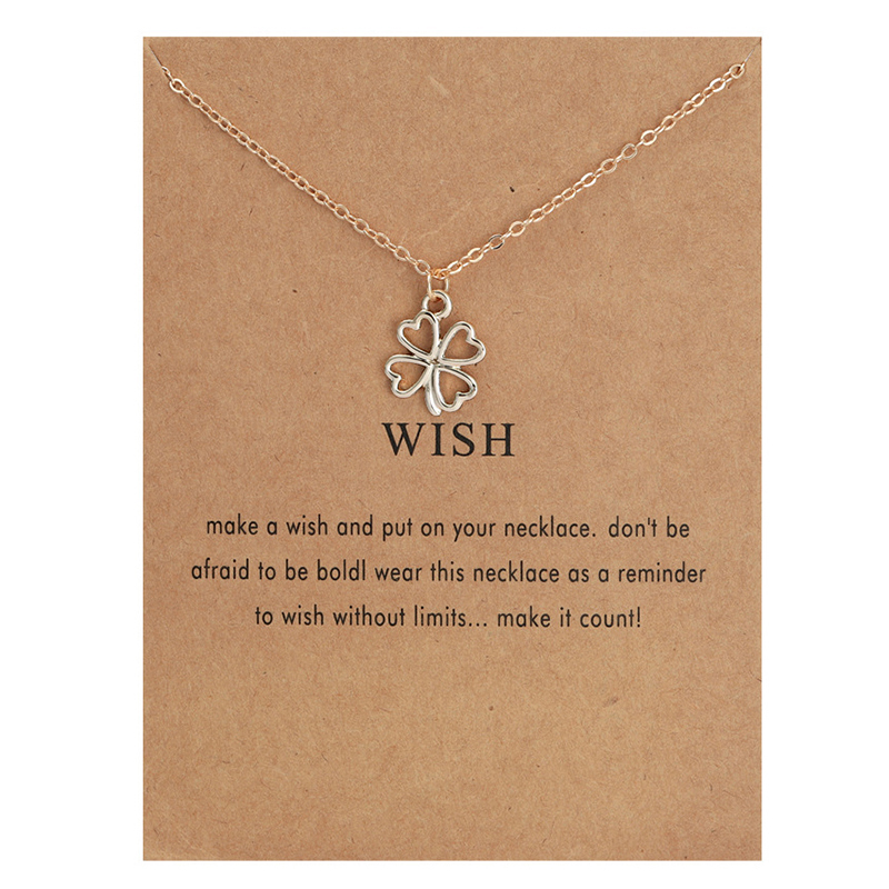 Mode Make A Wish Card Ketting Sieraden Goud Kleur Uil Veer Olifant Vleugel Eenhoorn Vlinder Hart Hanger Vrouwen Bijoux: Black Gun Plated