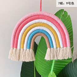 Bébé chambre décoration bricolage corde arc-en-ciel jouet tenture murale nordique tissé à la main arc-en-ciel ornements bébé chambre décor Photo accessoires: QC0061-9