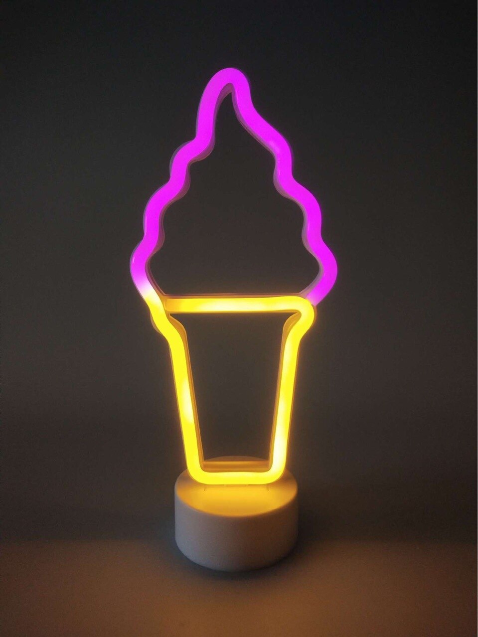 LED Neon Sign Light Pumpkin Bat Popsicle Party Decoration Neon Lamp Halloween Birthday Party Home Decor Night Lamp: Ice cream