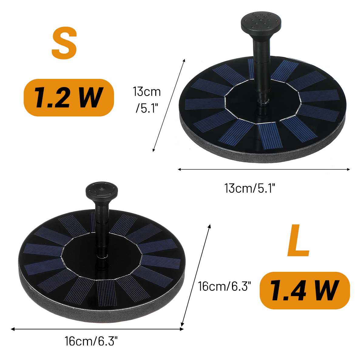 1.2W/1.4W Solar Power Water Fountain Pump Solar Fontein Bird Fountain Water Floating Fountain Pond Garden Patio Lawn Decoration