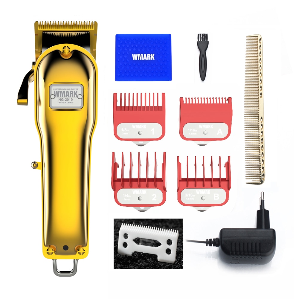 Wmark Alle-Metalen Cordless Tondeuse NG NG Elektrische Tondeuse 2500Mah Draadloze Haar Snijder Gouden Kleur