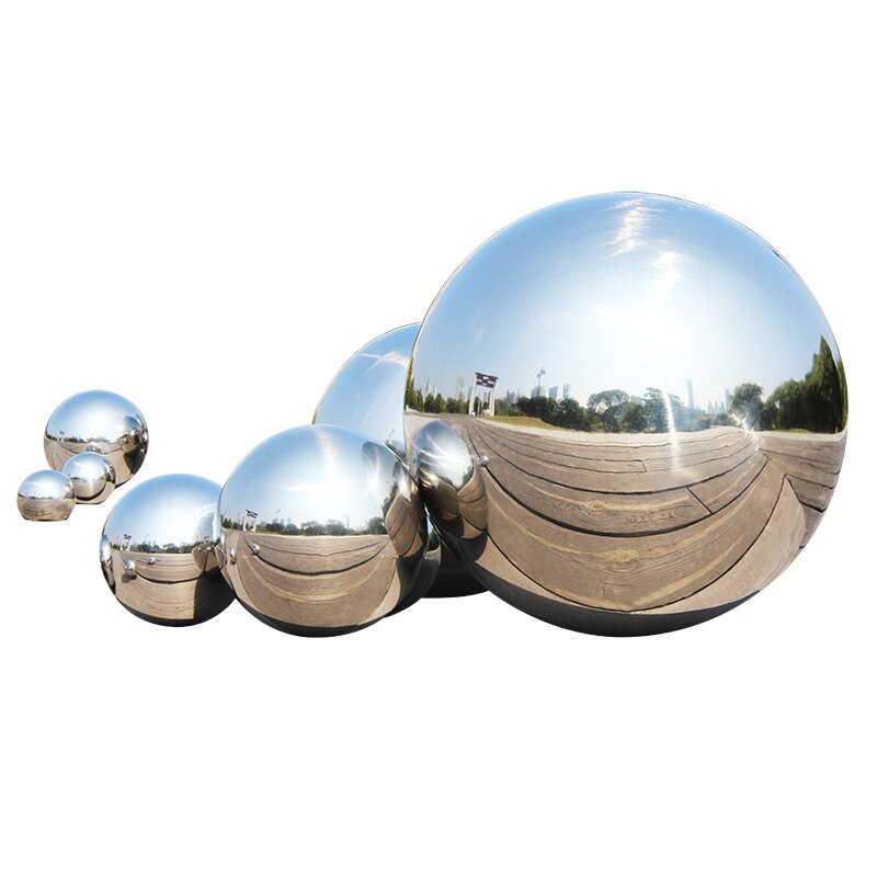 4Pcs Spiegel Staren Ballen Roestvrij Staal Spiegel Gepolijst Glanzend Zilver Hollow Sphere Home Hotel Party Craft Decoratie 10/15/20Cm