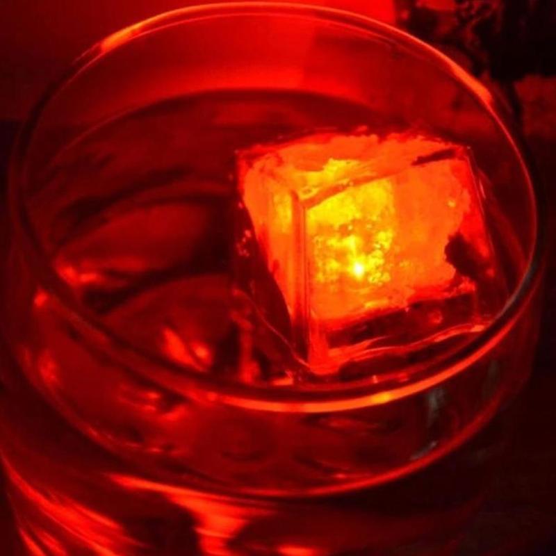 Cubo de hielo brillante para fiestas, Bola de neón parpadeante, suministros de vino para vacaciones, decoración de Navidad, luz de boda, 12 Uds.