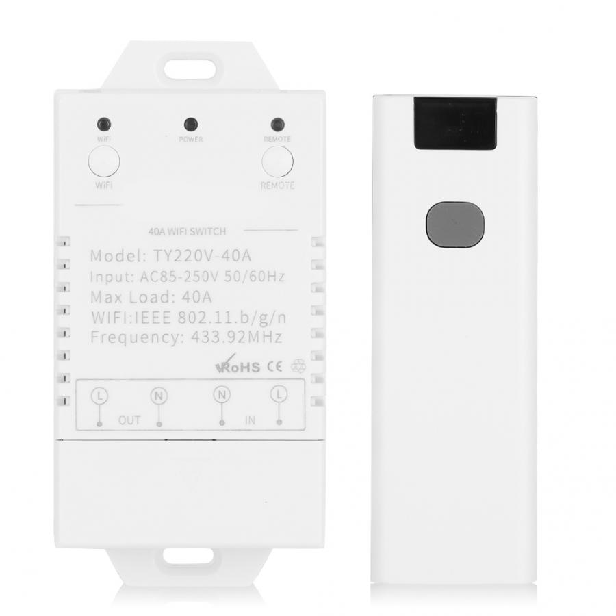 AC85-250V ABS APP Remote Control Switch Manual 40A High Power Wireless On Off Controller