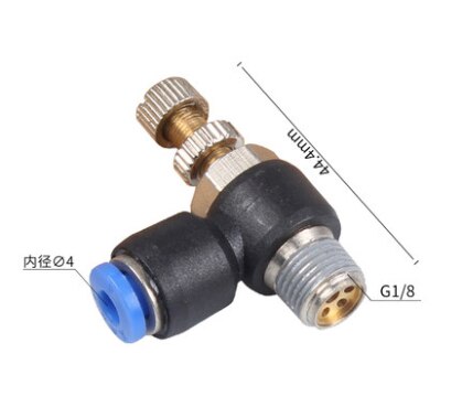 5Pcs SL 4mm 6mm 8mm 10mm 12mm Fast connection Pneumatic Fitting M5 1/8" 1/4" 3/8" 1/2 air speed Regulating throttle valve: SL4-01