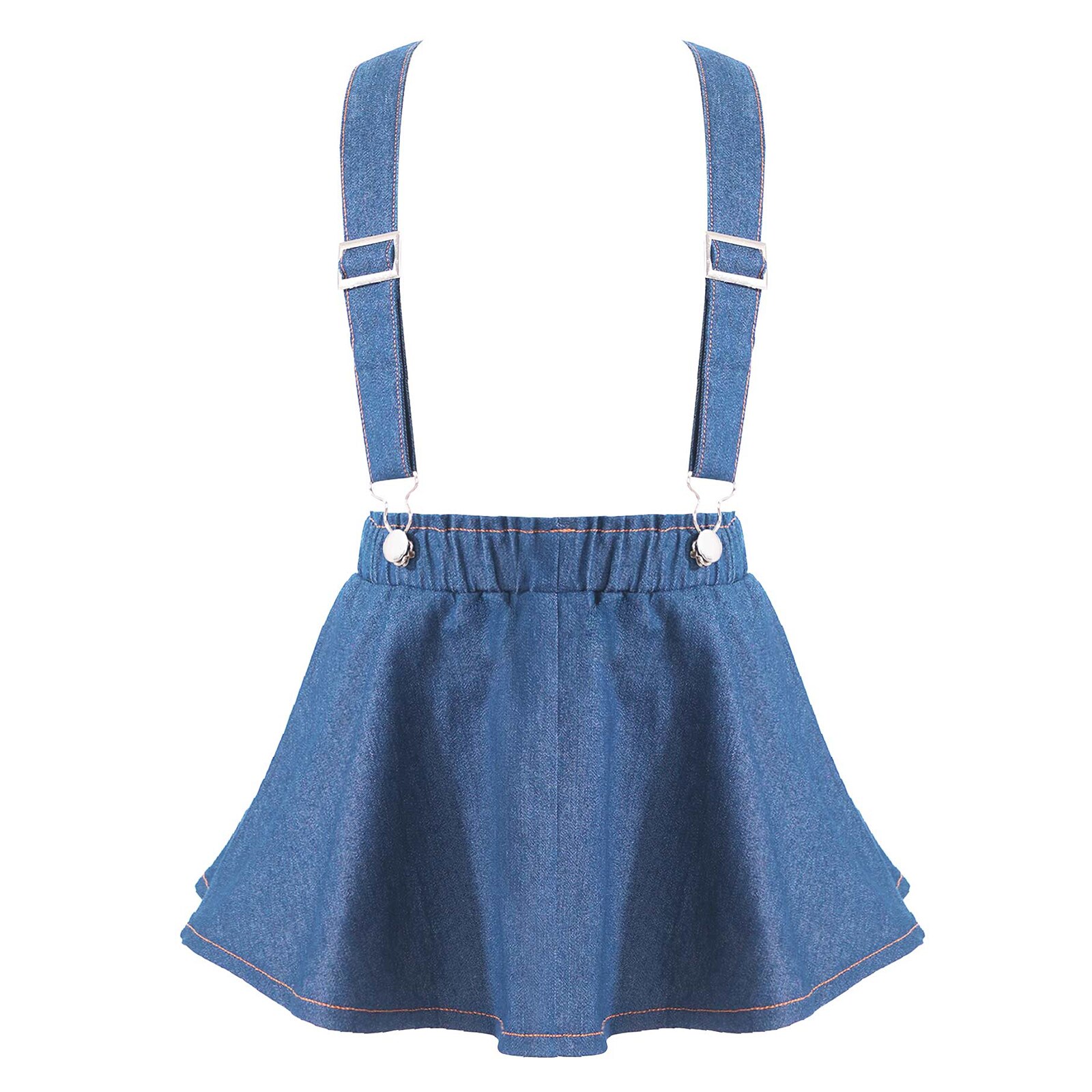Big Girl Denim Suspender Skirt Basic Adjustable Crisscross Back Cotton Overall Skirts Teenage Summer Clothes 6 8 10 12 14 16 Yrs