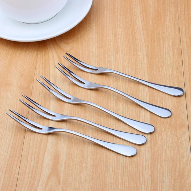 Fruit Fork Stainless Steel 1010 Two-toothed Fork Cake Fork Western Small Fork Multifunctional Household Kitchen Accessories