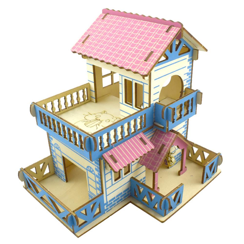 Pet Bed Hamster House Hideout Hut Double-storey Pet Stairs Tunnel Toy Playground For Small Pet For All Seasons: 1