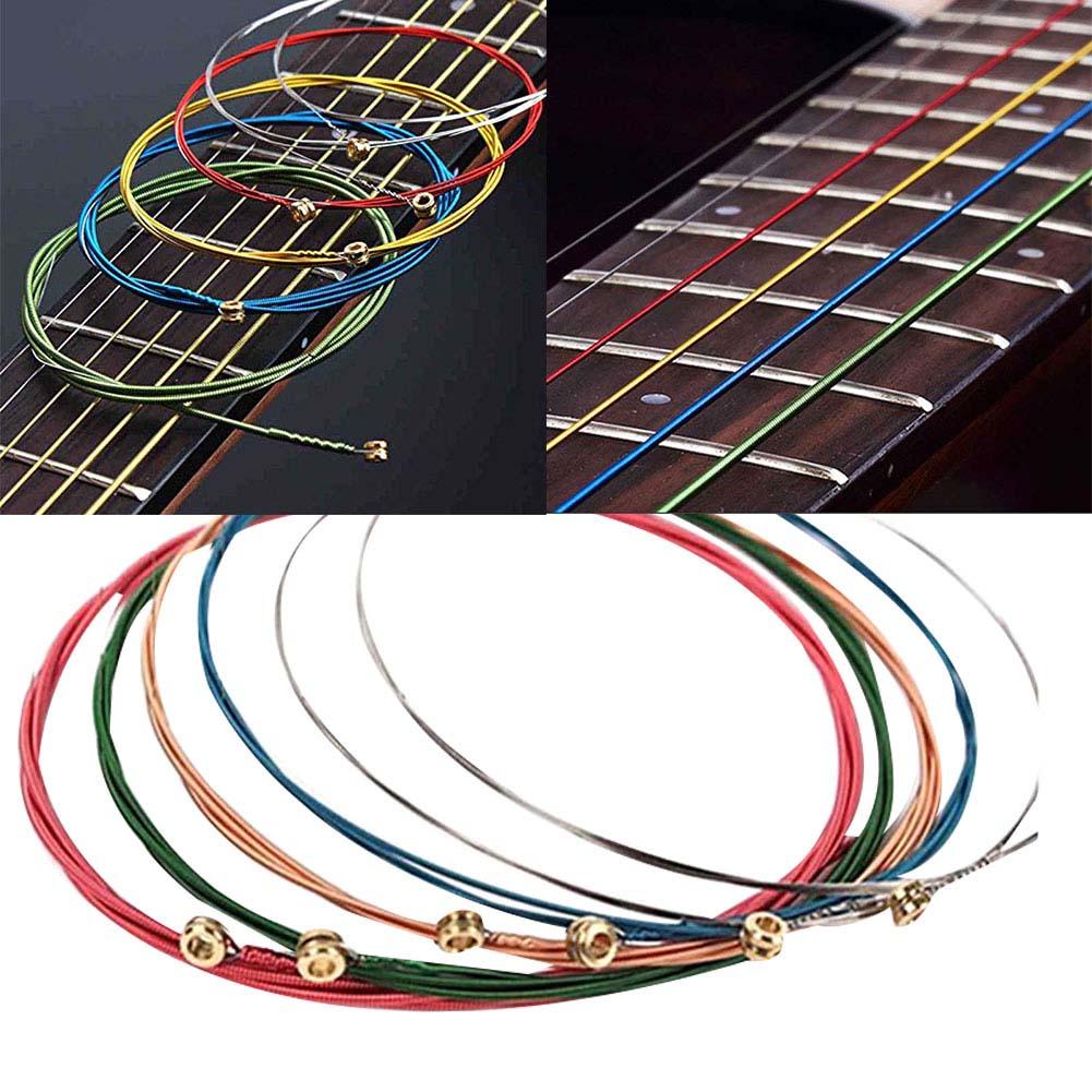 6Pcs Anti-rust Acoustic Folk Guitar Strings Set Music Instrument Accessories Chic