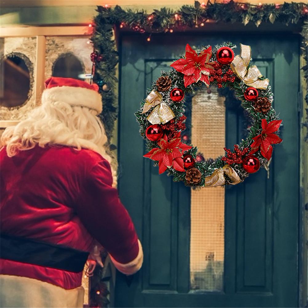 Jul håndlavet krans rotting vedhæng krans til indkøbscenter juletræ dekoration ornament #co