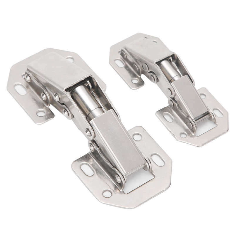 10Pcs Cabinet Hinges No-Drilling Hole Bridge Shaped Cupboard Door Hinges Soft Close Hinges Damper Buffer Furniture Hardware