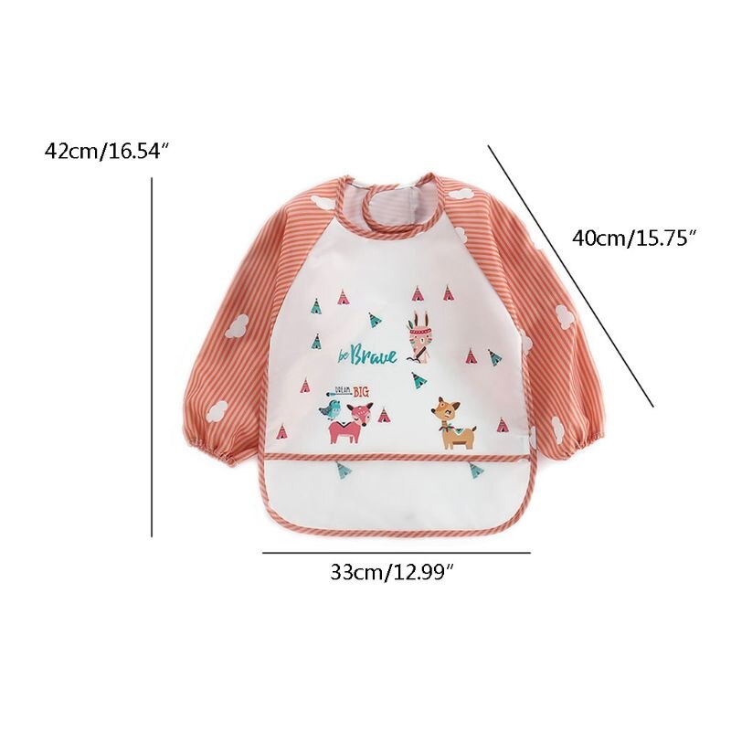 Bébé enfants enfant en bas âge à manches longues écharpe imperméable Art Smock alimentation bavoir tablier poche infantile garçons filles roter tissu banane bavoirs