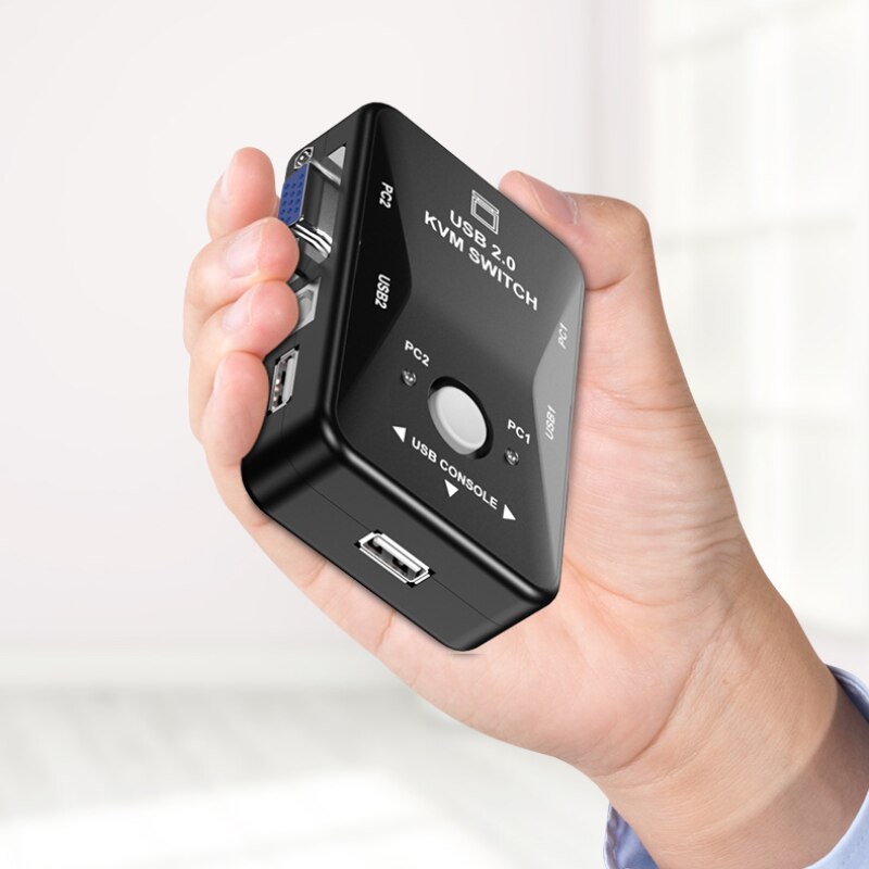 USB KVM Switch 2 Port VGA SVGA Switch Box USB 2.0 KVM Mouse Switcher Keyboard 1920*1080 Vga Splitter Box Sharing Switch