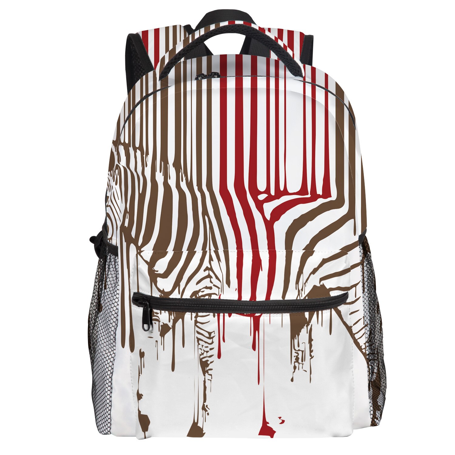 Funny Animal Paint Splash Zebra Backpack College Students Wear Resistance Laptop Backpack Book Bag Casual Sports Bags School Bag