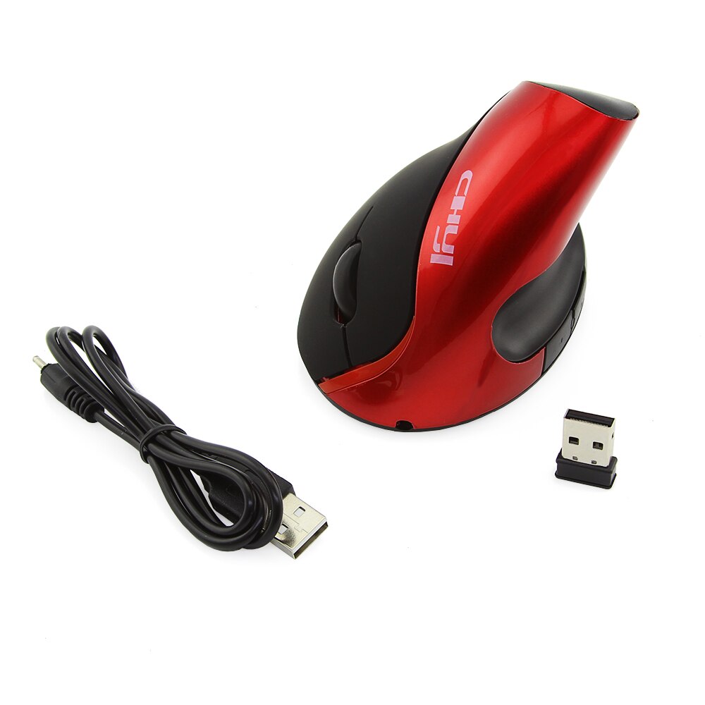 Chyi 5d 1600 dpi vertikale kabellose maus, ergonomische handgelenkschonende maus, wiederaufladbare maus für pc und laptop, für ein gesundes leben