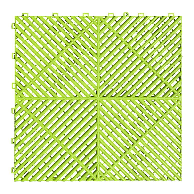 400*400*18mm Anti Slip Garage Flooring Pp Interlocking Floor Modular Workshop Garage Floor Tiles: light green