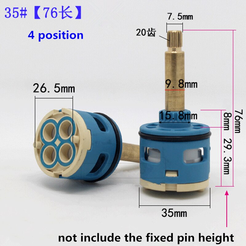 1PC Shower Room Faucet Cartridge Accessories Shower Head Bathtub Water Mixing Valve 3 Position 4 Position Concealed Installation: 35mm Dia. 4P 76mm L