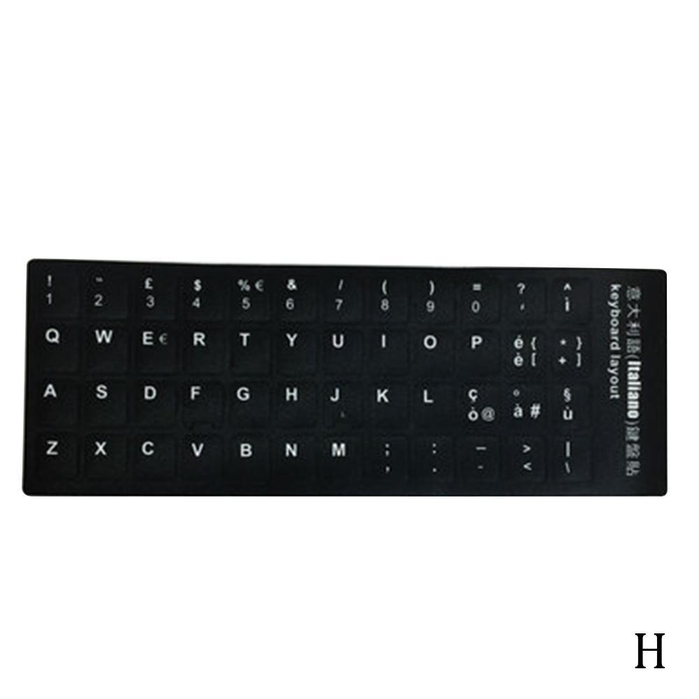 1 stk spansk russisk arabisk fransk tysk hebraisk italiensk koreansk computer tysk sprog vandtætte standard tastatur klistermærker: Italiensk