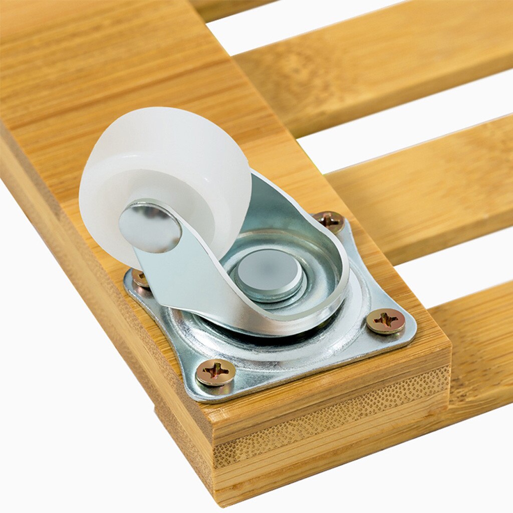 Plant Stand Bamboe Beweegbare Plant Pot Trolley Lade Vierkante Universele Wiel Ingemaakte Chassis Base Vaas Bamboe Lade 2.19