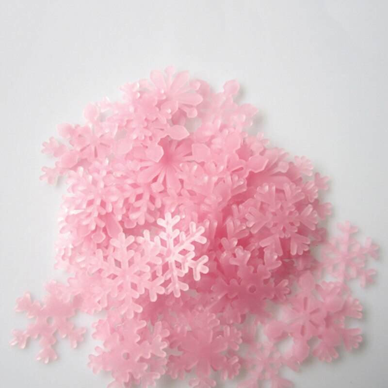 50pz 3 centimetri incandescenza in il buio non-tessuto Fiocco di Neve per Appendere Albero Di Natale Finestra giocattoli FAI DA TE per scherza il regalo: rosa