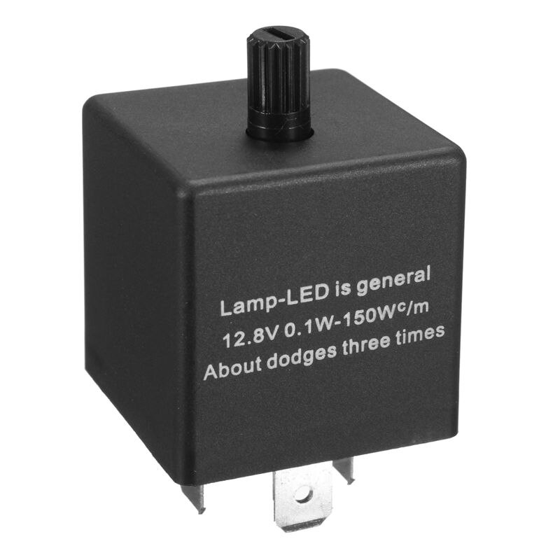 Relé de Flash intermitente de coche ajustable de 12V y 3 pines para Indicador de luz intermitente