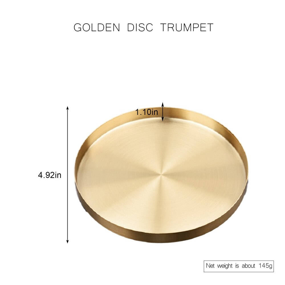 Golden Lade Luxe Metalen Ronde Opbergvak Smiple Snack Cake Display Rvs Metalen Plaat Fotografie Props Home Decor: S