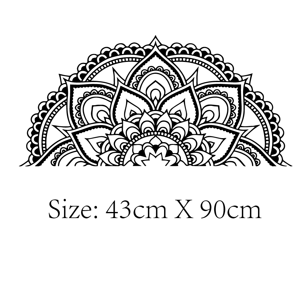 Demi Mandala autocollant Mural pour maison tête de lit pour méditation Yoga amovible vinyle autocollant Art Mural salon chambre murale: H41-1