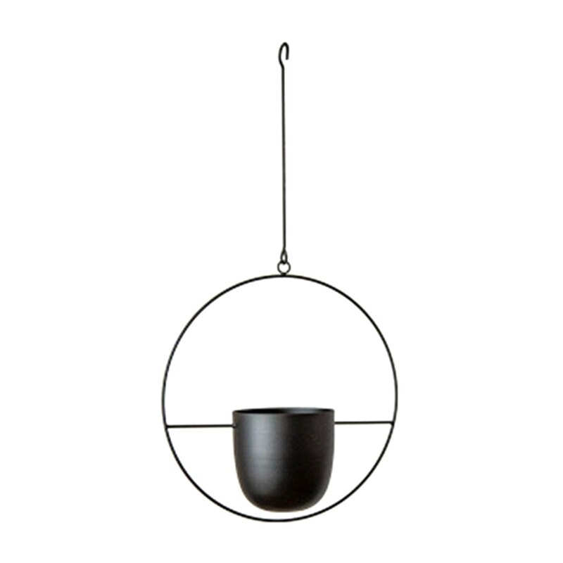 Metalen hangende pot plantenhanger ketting hangende plantenbakmand bloempot plantenhouder huis tuin balkon decoratie: Default Title