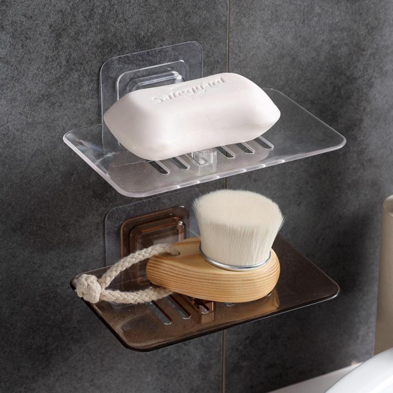 Bathroom Supplies Bathroom Shower Soap Holder Wall Mounted Soap Dishes Box Toiletries Organizer Kitchen Storage Rack For Bath