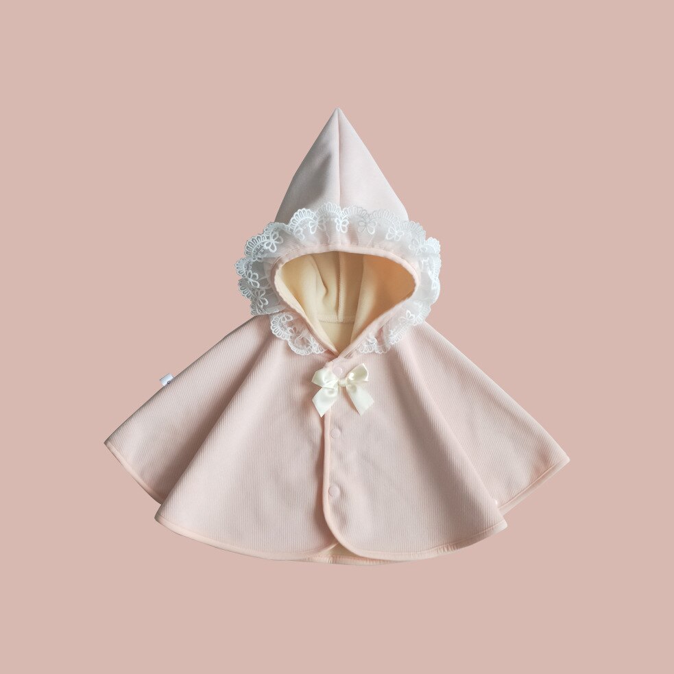Abiti invernali per ragazze 2022 new lace cape 0-5 anni fleece warm ispessito fashion Cotton hooded cape for kids