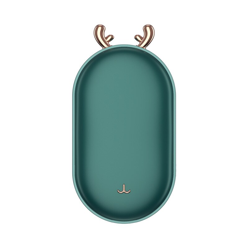 Aquecedor de mão elétrico duplo-lado de aquecimento mini portátil de segurança mão usb mais quente bonito bolso handwarmer aquecedor de inverno para as mãos: Cute green