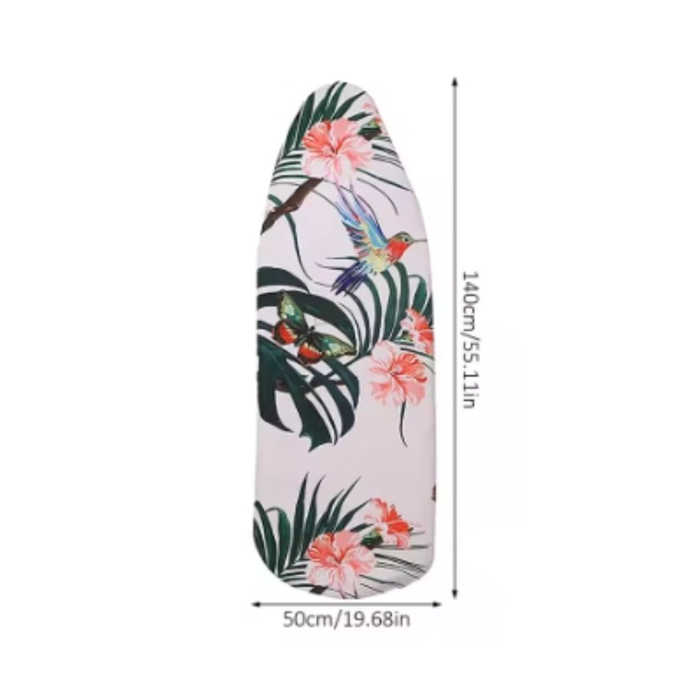 Funda de repuesto para tabla de planchar de lona con estampado de flores de flamenco, lavable, antideslizante, aislante térmico, Protector para mesa, 140x50 cm