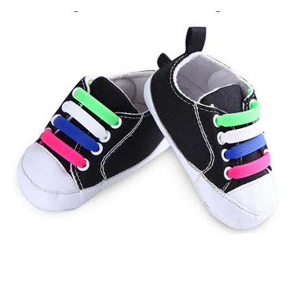 Cordones elásticos de silicona para niños, para primeros pasos, para zapatillas de deporte, impermeables, 1 juego/12 Uds.: multicolor