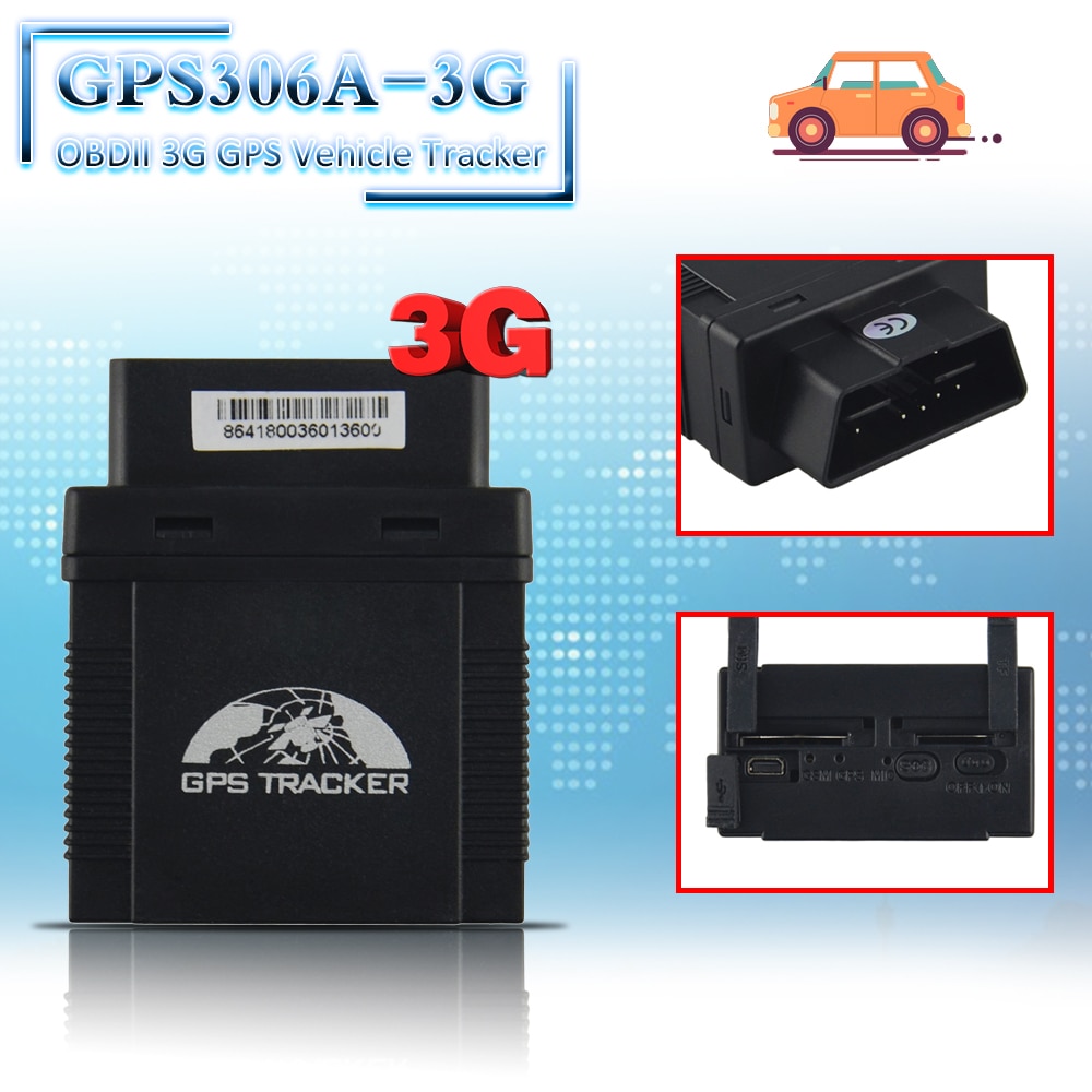 Bil fordon gsm gps obd tracker gps 306a-3g bil diagnostisk detektor pc spårning mobiltelefon app