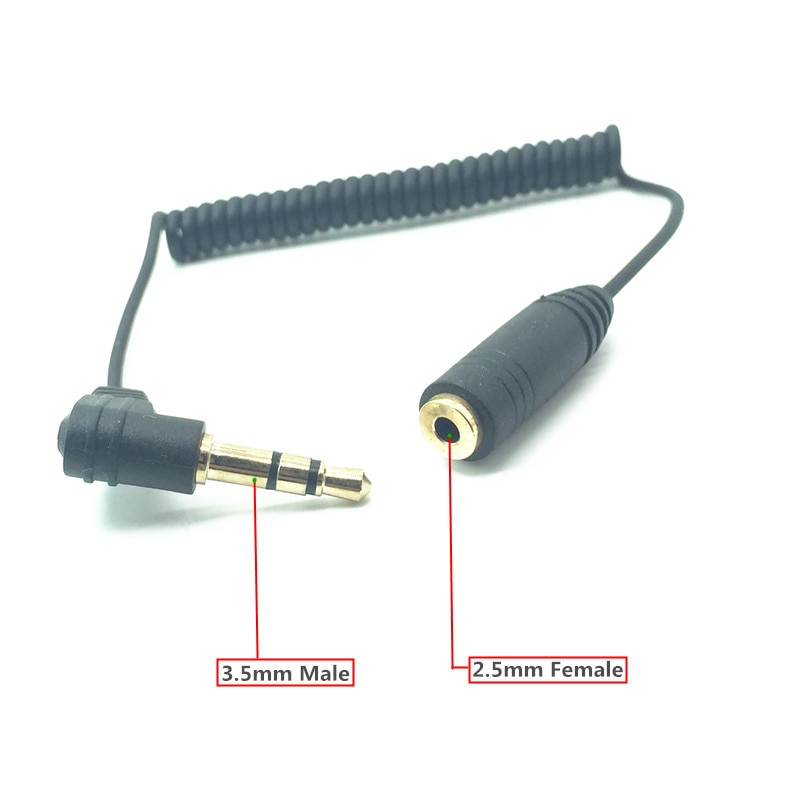 Suorakulmainen liitäntä 3.5 mm to 2.5 mm audiosovitin 3.5mm uros  to 2.5mm naarasliitin aux-kaiutinkaapelille stereokuulokkeille