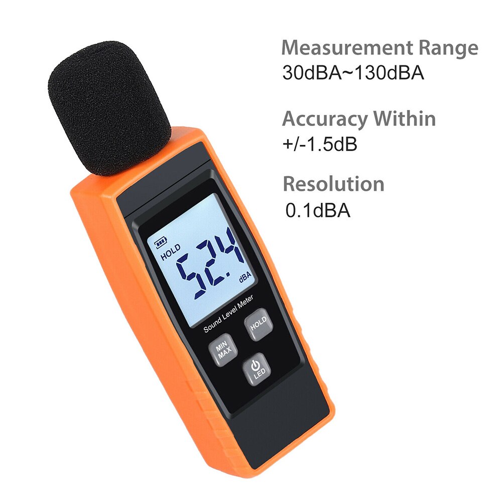 Sound Level Indicator 30-130dB Decibel Meter Measuring Instruments Mini Sound Meter Sonometros Noise Tester Digital LCD Screen