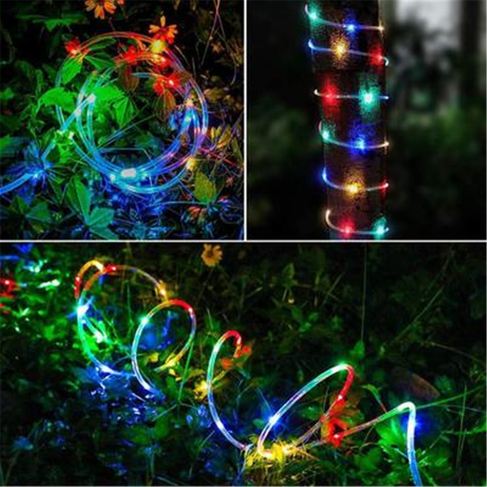 10m 100 leds koppartråd lampa trädgård födelsedag fjärr batteri bröllop utomhus fest rör ljus slang lampa lykta