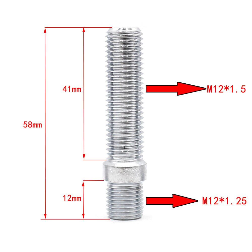Set Di 8 Bulloni Ruota M12 X 1.5 In Acciaio Zincato – Testa Esagonale, Lunghezza 35 Mm, Compatibili Con Cerchi In Lega E Acciaio