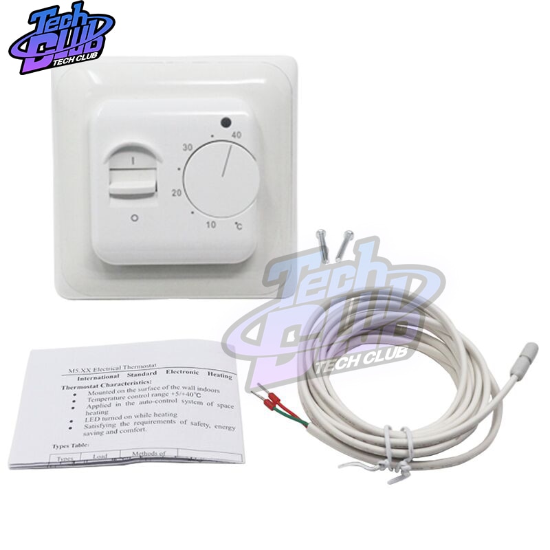 220v 16a 3a minco varme vand el gulvvarme manuel rumtermostat varmt gulvkabel temperaturregulator