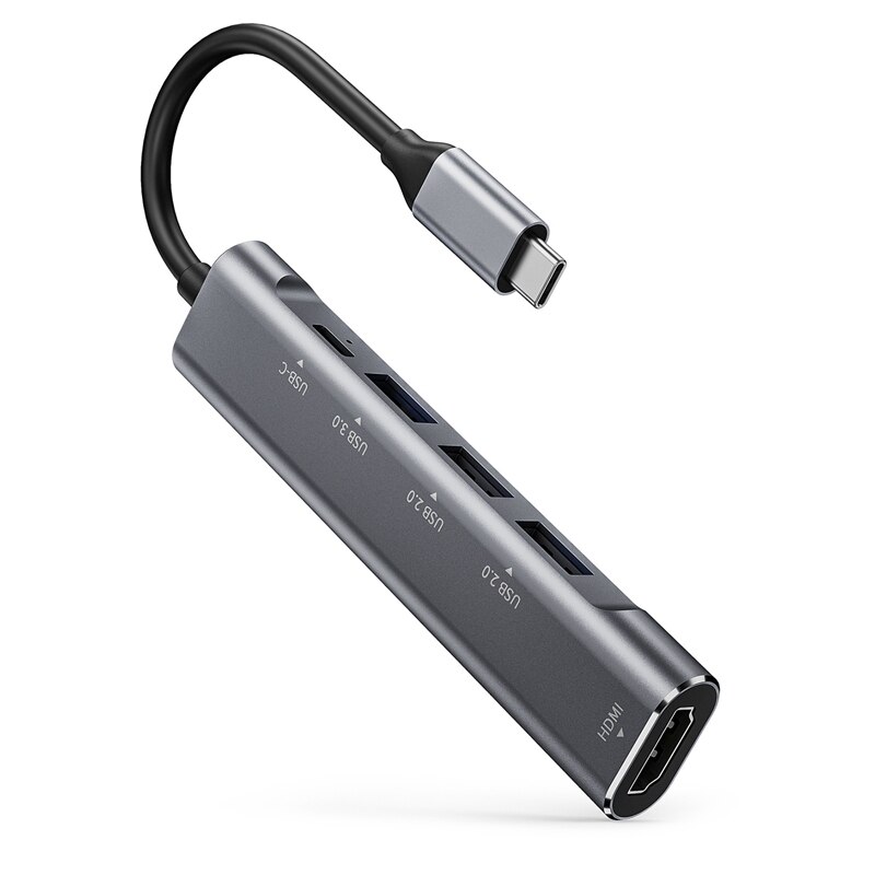 HUB USB C 5 en 1, HDMI + 2 USB 2,0 + USB 3,0 + USB C, para Pro Huawei Apple