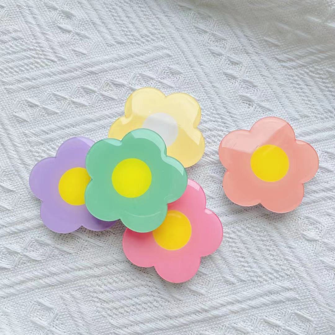 Schattige Bloem Opvouwbare Uitbreidbare Mobiele Telefoon Grip Houder Zaksteun Voor Ipones 15 Vinger Ring Griptok Uitbreidende Standaard