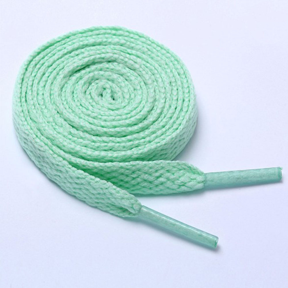 15 Kleuren Schoenveter Een Paar Klassieke Polyester Platte Veters 80Cm/100Cm/120Cm Sport Casual veters: mint green / 80cm
