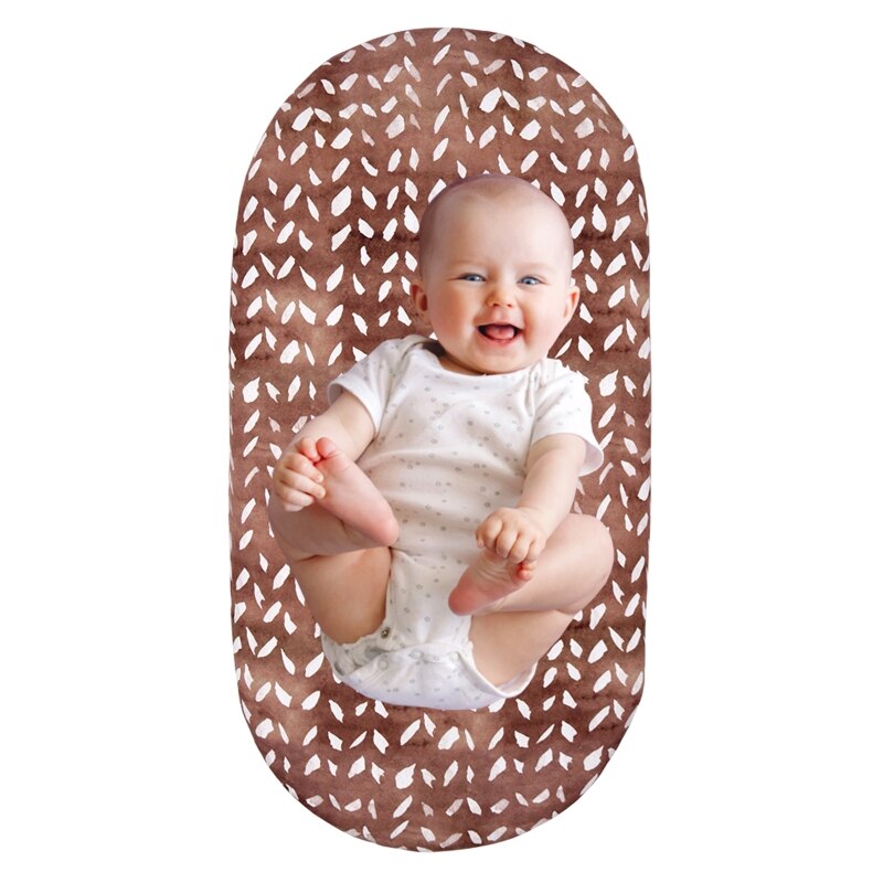 Happyy baby 2 Pcs Stretchy Baby Fitted Bassinet Sheets Cradle Moses Basket Oval Rectangle Pad Sheet Mattress Cover Crib Bed