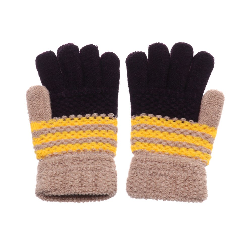 Nuevos guantes para niños bebés niñas Color caramelo estrella Casual guantes invierno cálido manoplas de punto guantes encantadores de dibujos animados