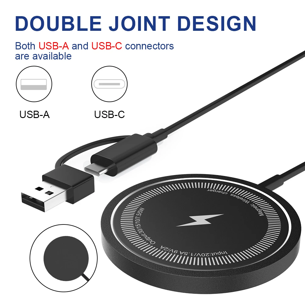 Tappetino caricabatterie wireless magnetico da 30 W per Macsafe iPhone 15 14 13 12 Pro Max Mini caricabatterie per stazione dock di ricarica wireless veloce