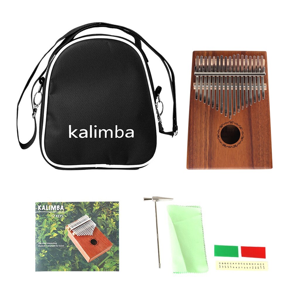 Kalimba Instrument de musique en bois, 17 touches, Piano à pouce en bois d'acacia avec marteau de réglage