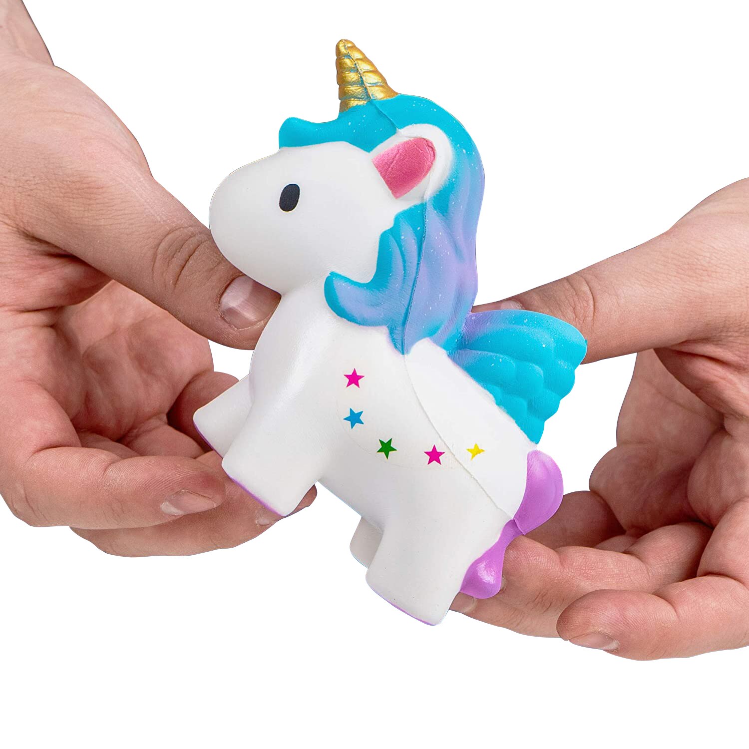 Jumbo kawaii farverig enhjørning squishy dyr squishies langsomt stigende stressaflastning klem legetøj til baby børn jul