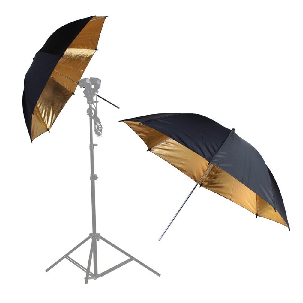 Translucent Umbrella with Reflective Black & Silver & Golden Cover Photography Umbrella Reflector Light Diffuser and Modifier