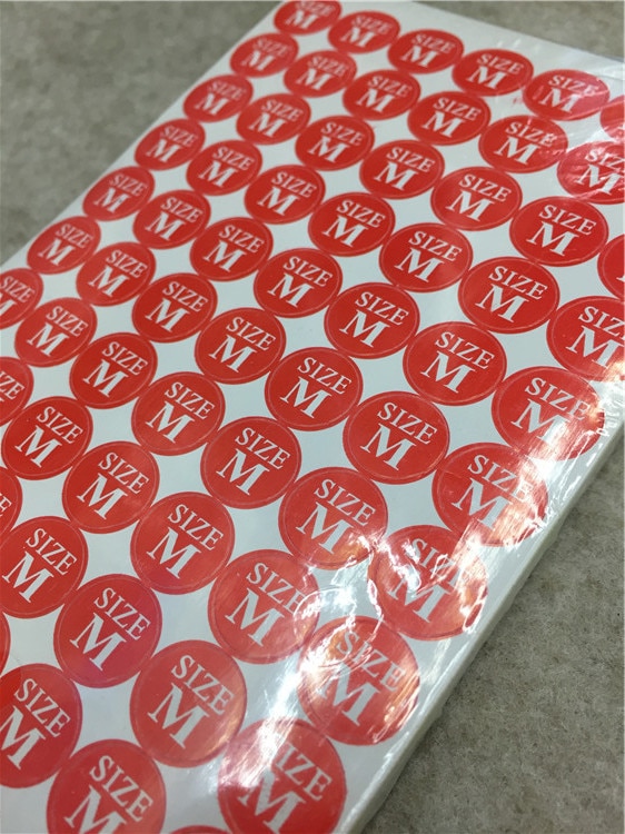 Diameter 12 Mm Rood Papier Grootte Label, Sml Xl Xxl Xxxl Papier Size Sticker Labels Voor Kleding